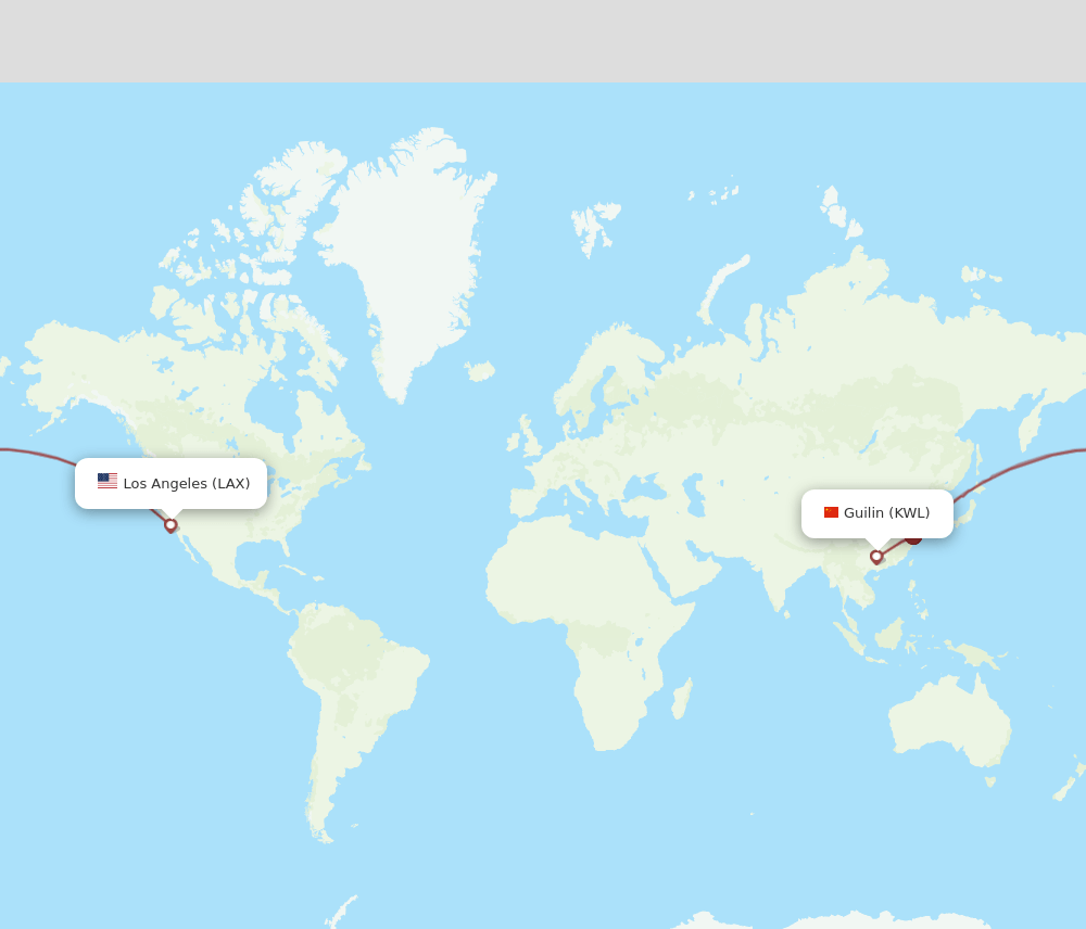 KWL-LAX flight routes