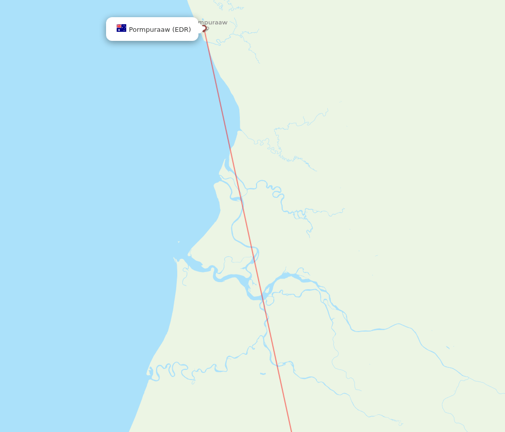 Kowanyama - Edward River route map and flight paths