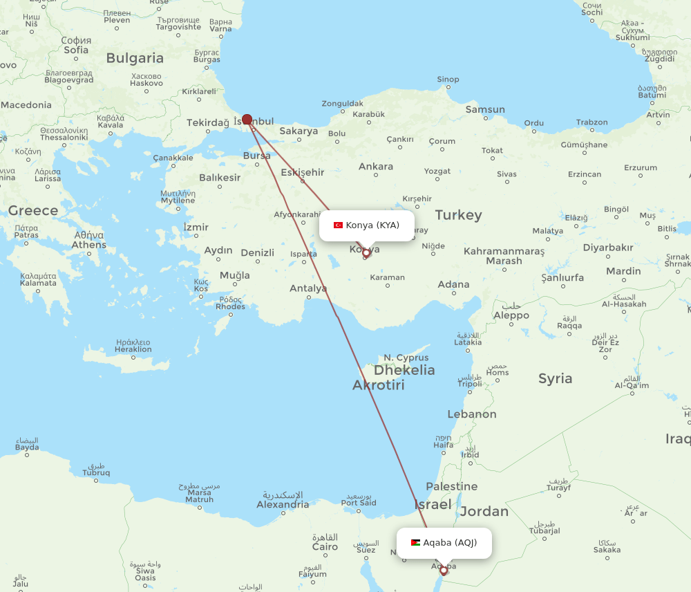 KYA-AQJ flight routes