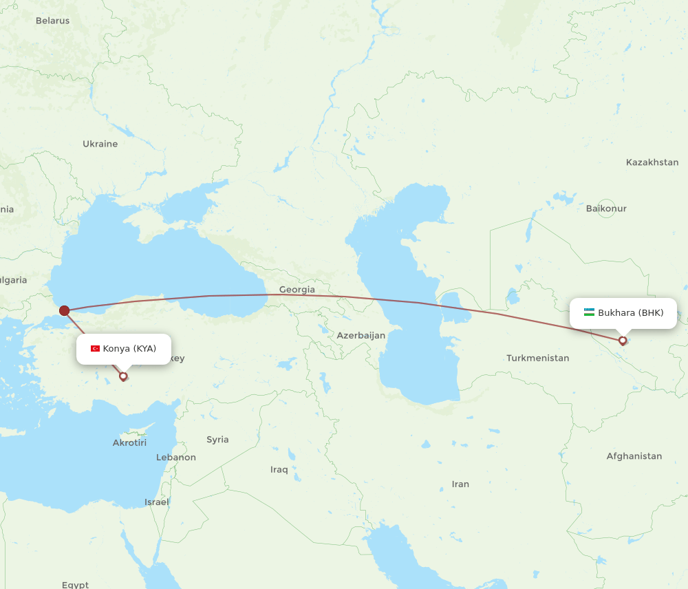 KYA-BHK flight routes