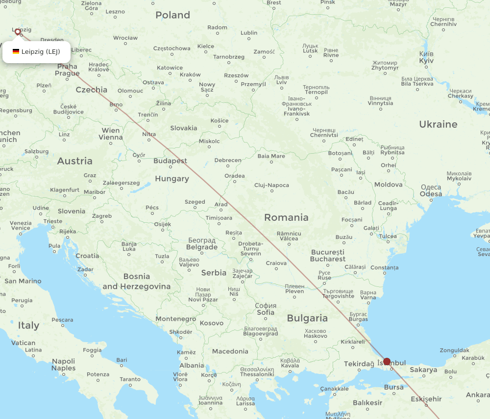KYA-LEJ flight routes