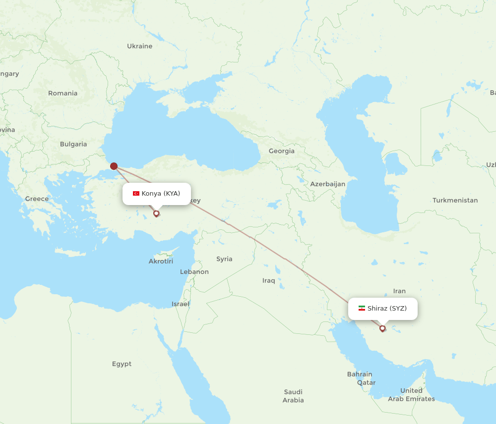 KYA-SYZ flight routes