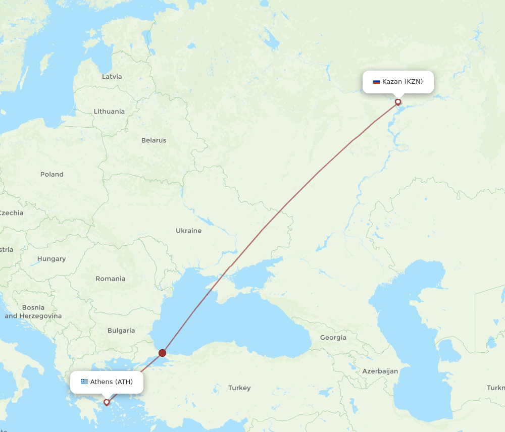 KZN-ATH flight routes