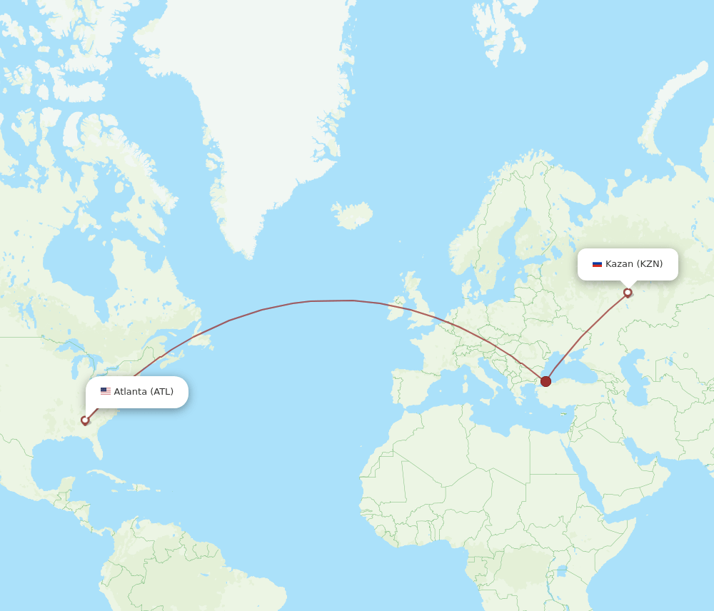 KZN-ATL flight routes