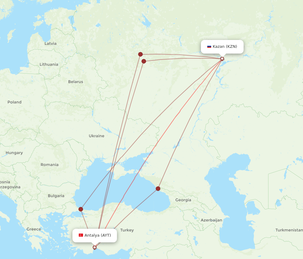 KZN-AYT flight routes