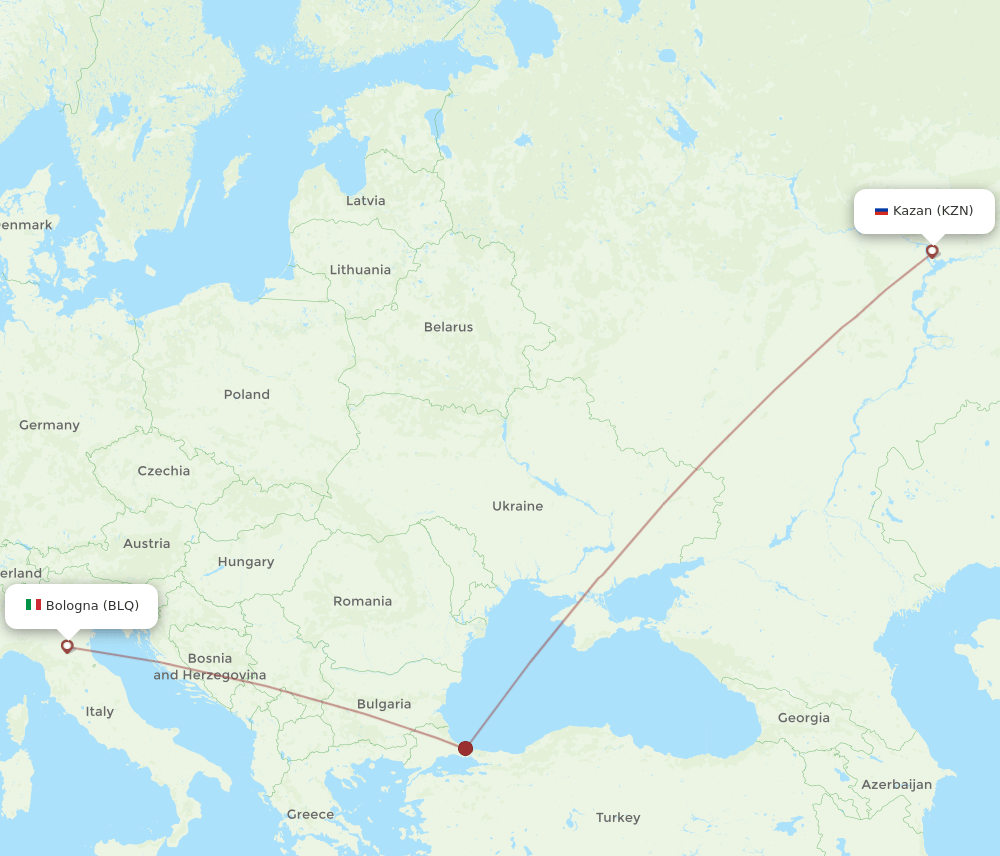 KZN-BLQ flight routes
