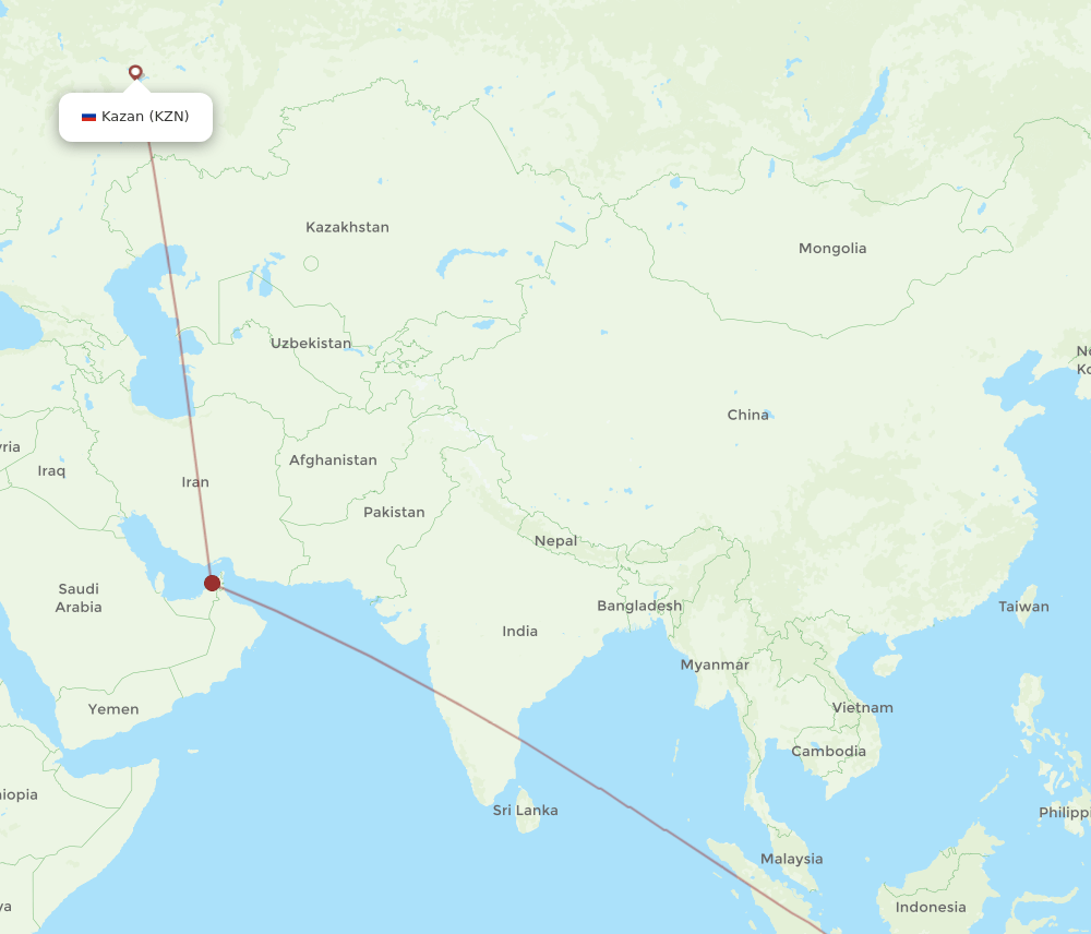 KZN-DPS flight routes