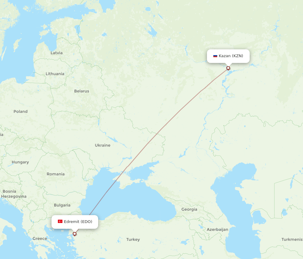 KZN-EDO flight routes
