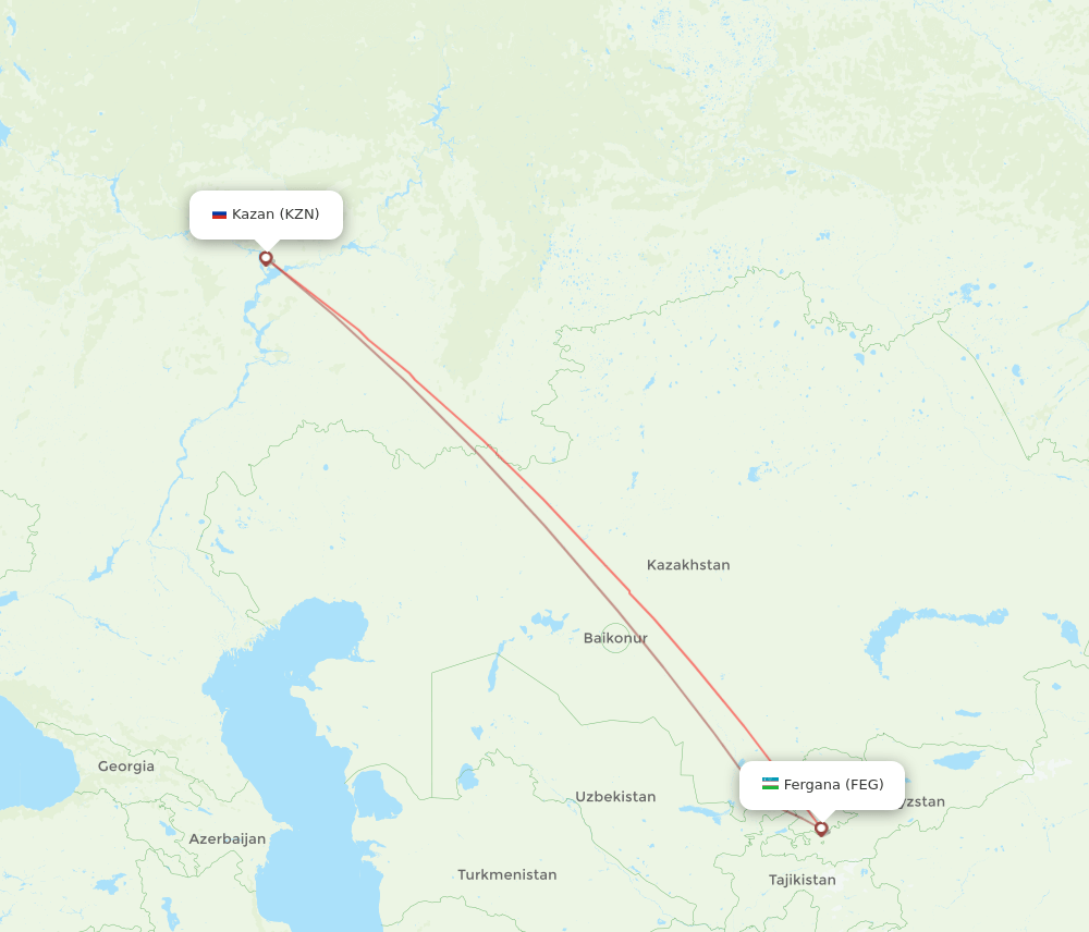 KZN-FEG flight routes