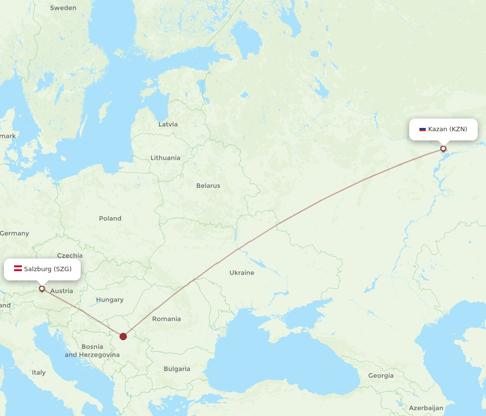 KZN-SZG flight routes