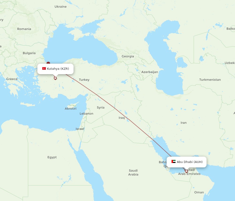 KZR-AUH flight routes