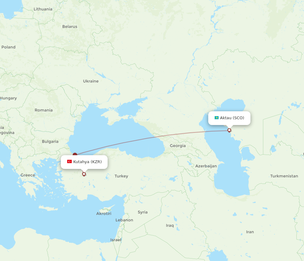 SCO to KZR flights and routes map