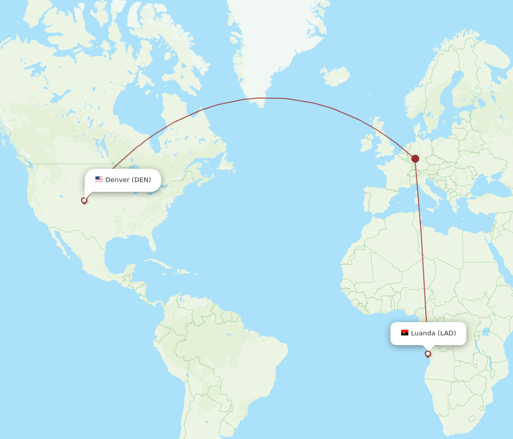 LAD-DEN flight routes