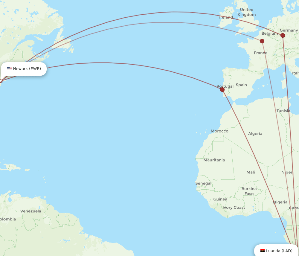 LAD-EWR flight routes