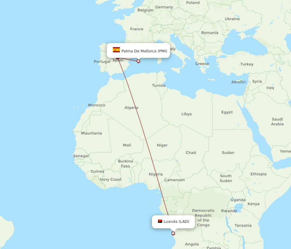 LAD-PMI flight routes