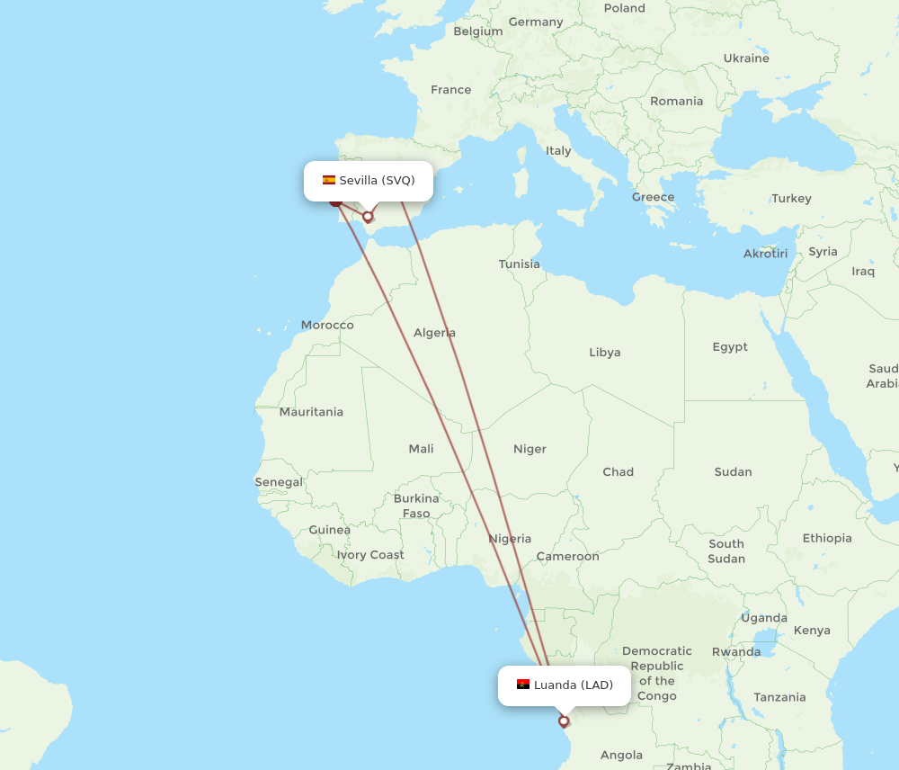 LAD-SVQ flight routes