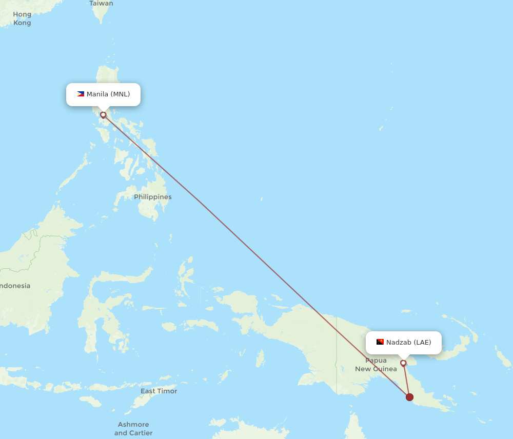 LAE-MNL flight routes