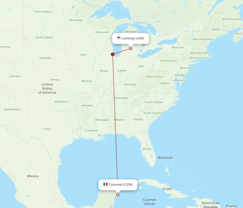 LAN-CZM flight routes
