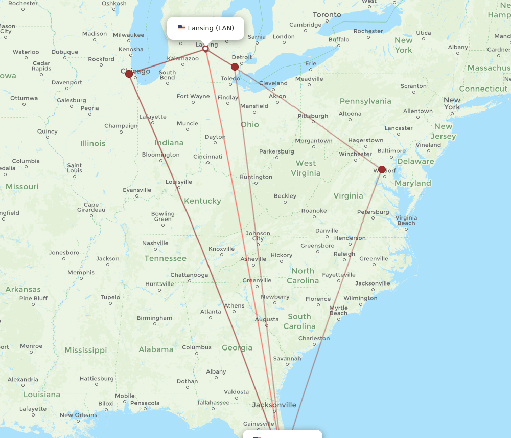 LAN-MCO flight routes