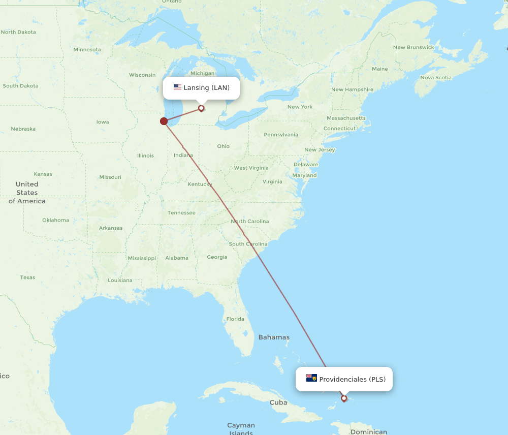 LAN-PLS flight routes
