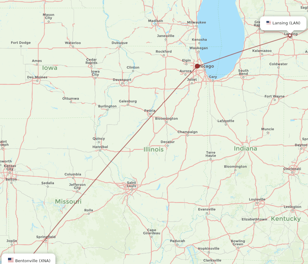 LAN-XNA flight routes