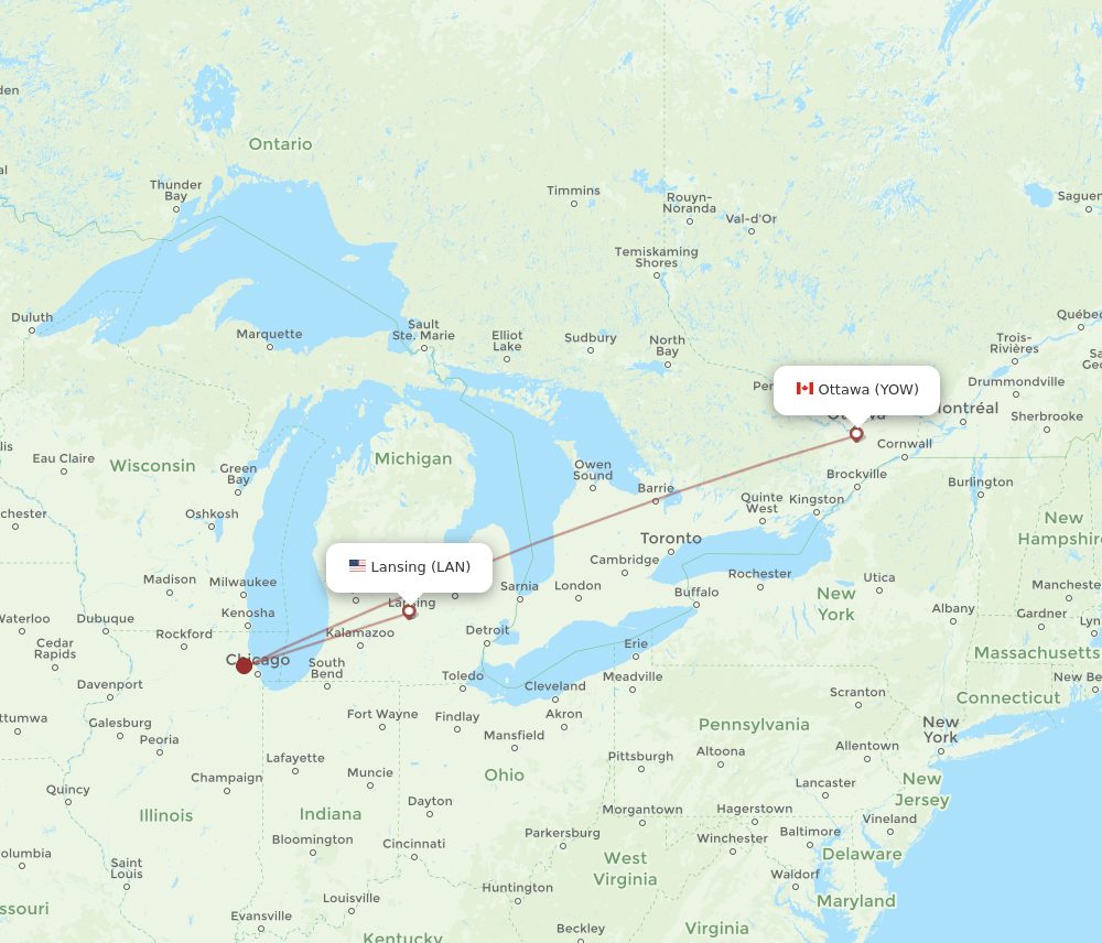 LAN-YOW flight routes