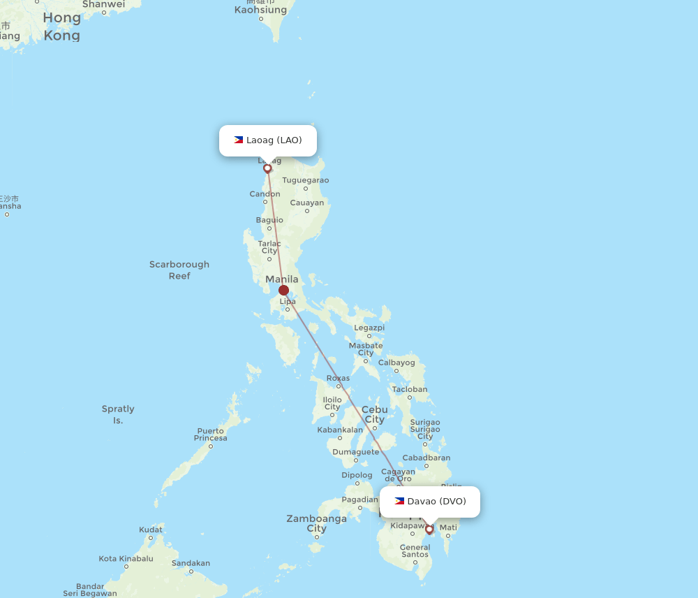 LAO-DVO flight routes