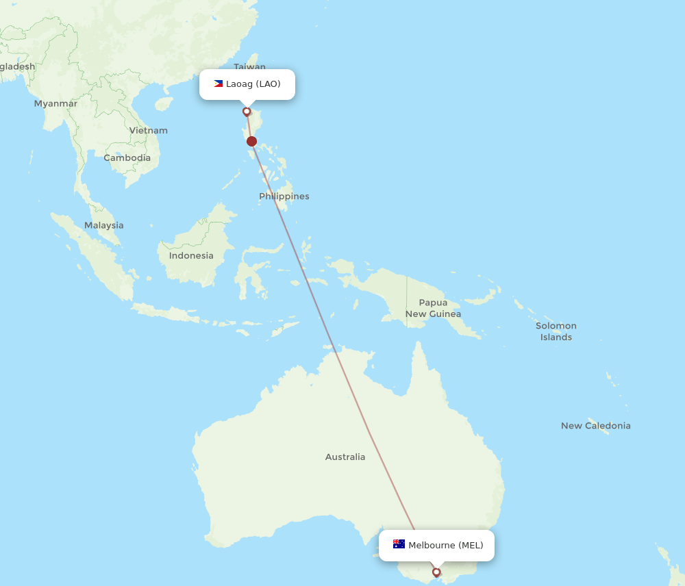 LAO-MEL flight routes