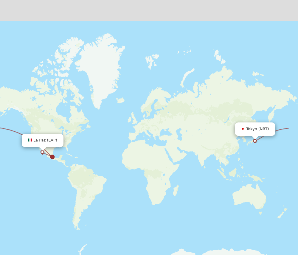 LAP-NRT flight routes