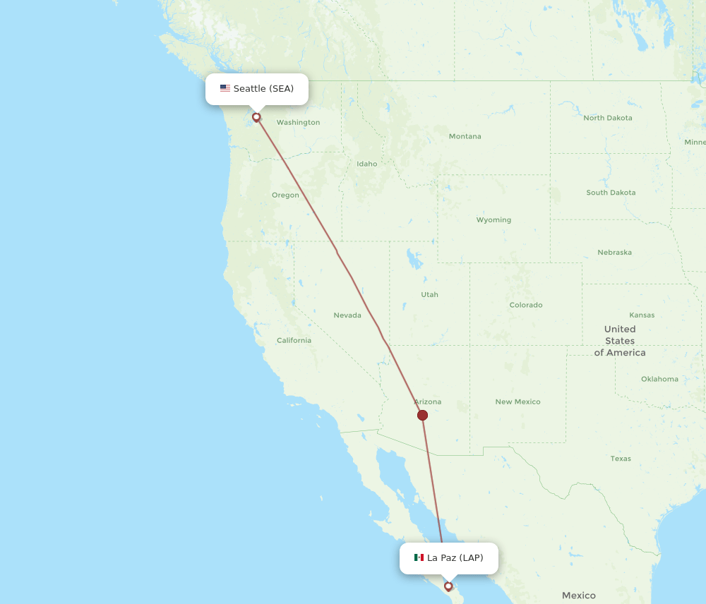LAP-SEA flight routes