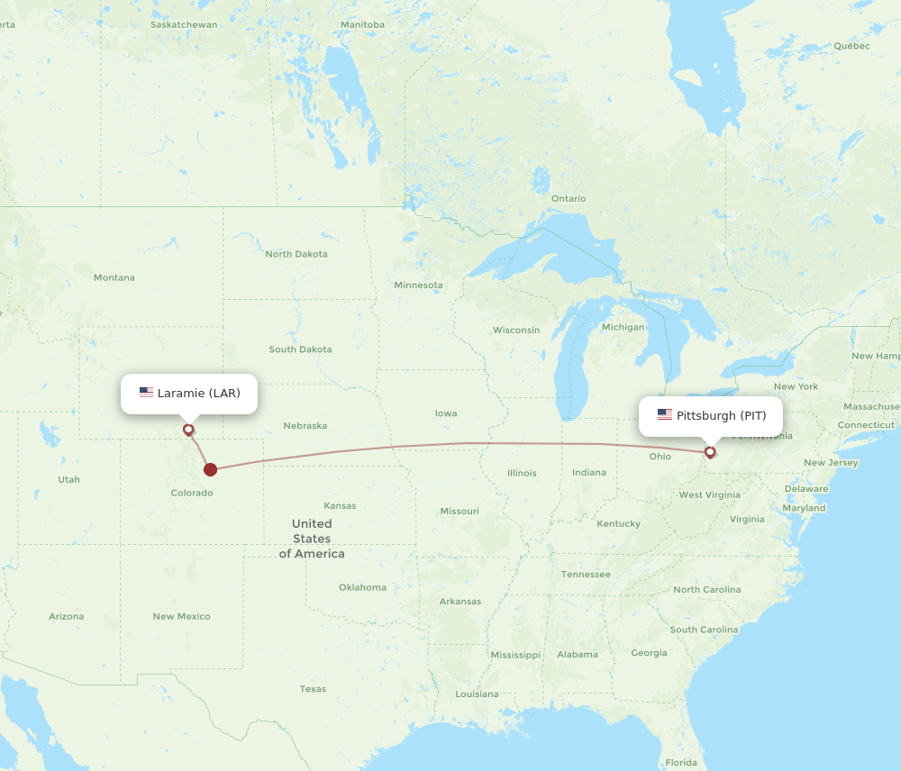 LAR-PIT flight routes
