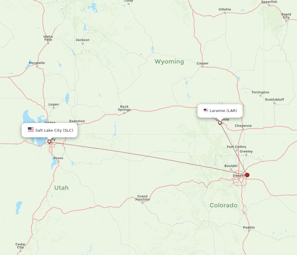 LAR-SLC flight routes