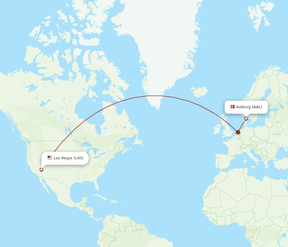 LAS-AAL flight routes