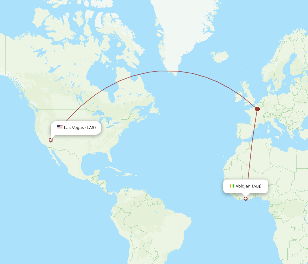 LAS-ABJ flight routes