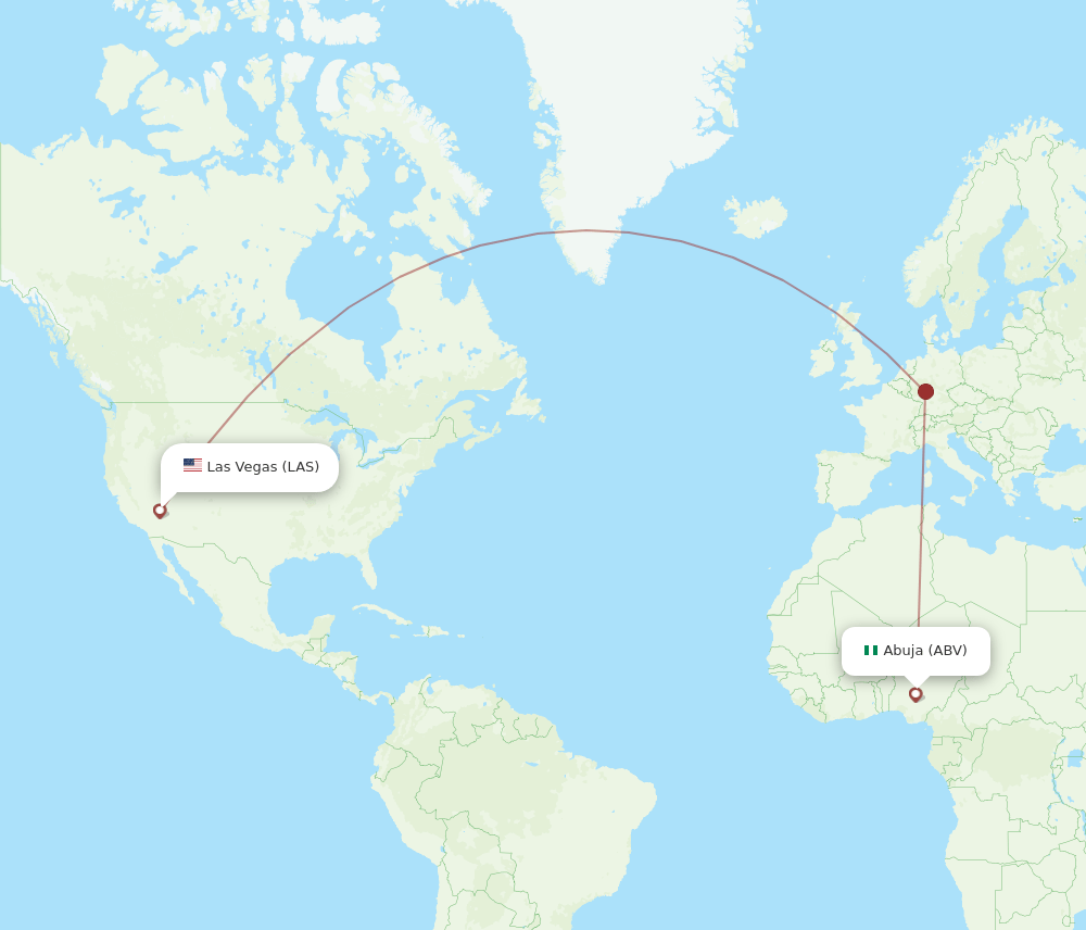 LAS-ABV flight routes