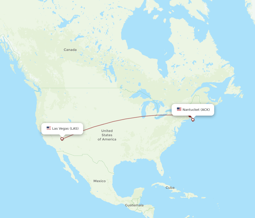 LAS-ACK flight routes