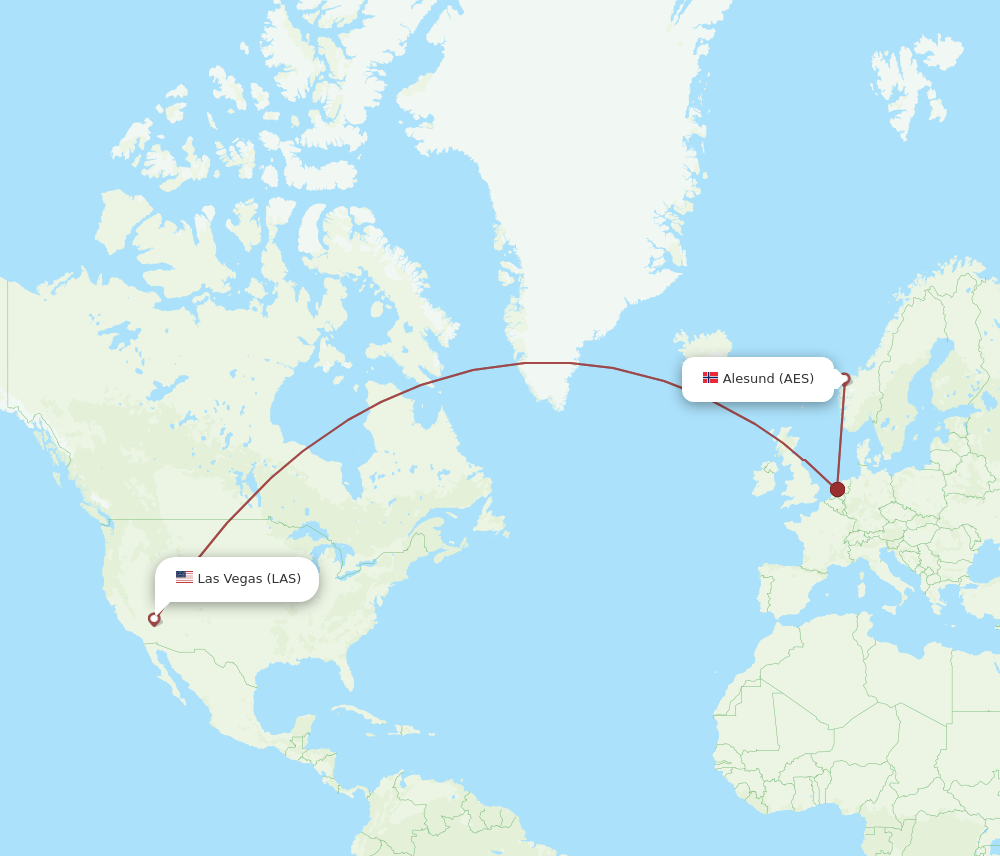 LAS-AES flight routes