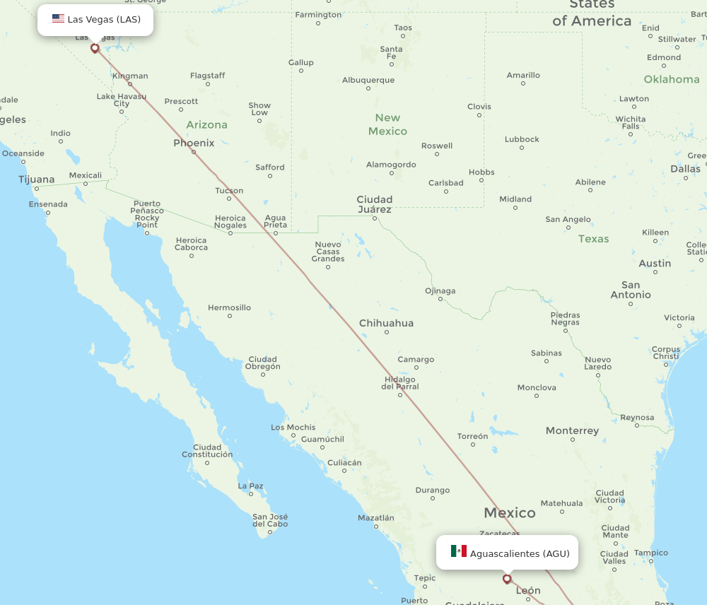 LAS to AGU flights and routes map