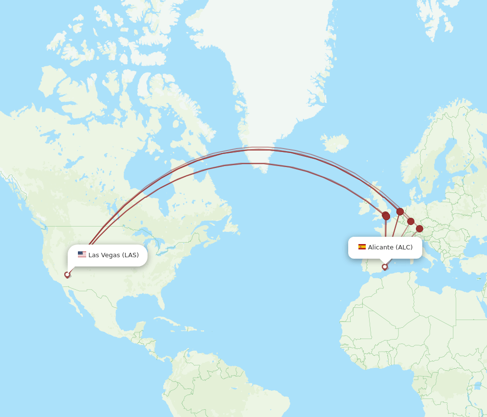 LAS-ALC flight routes