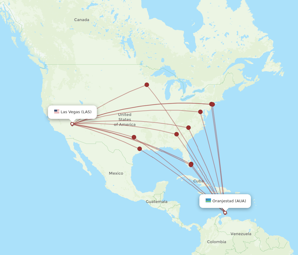 LAS-AUA flight routes