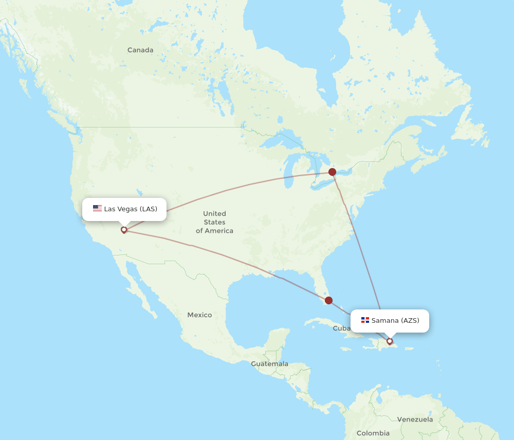 LAS-AZS flight routes