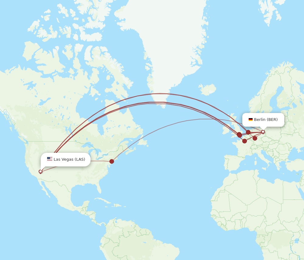 LAS-BER flight routes