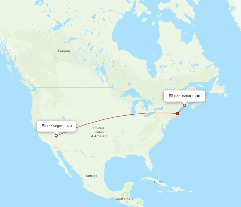 LAS-BHB flight routes