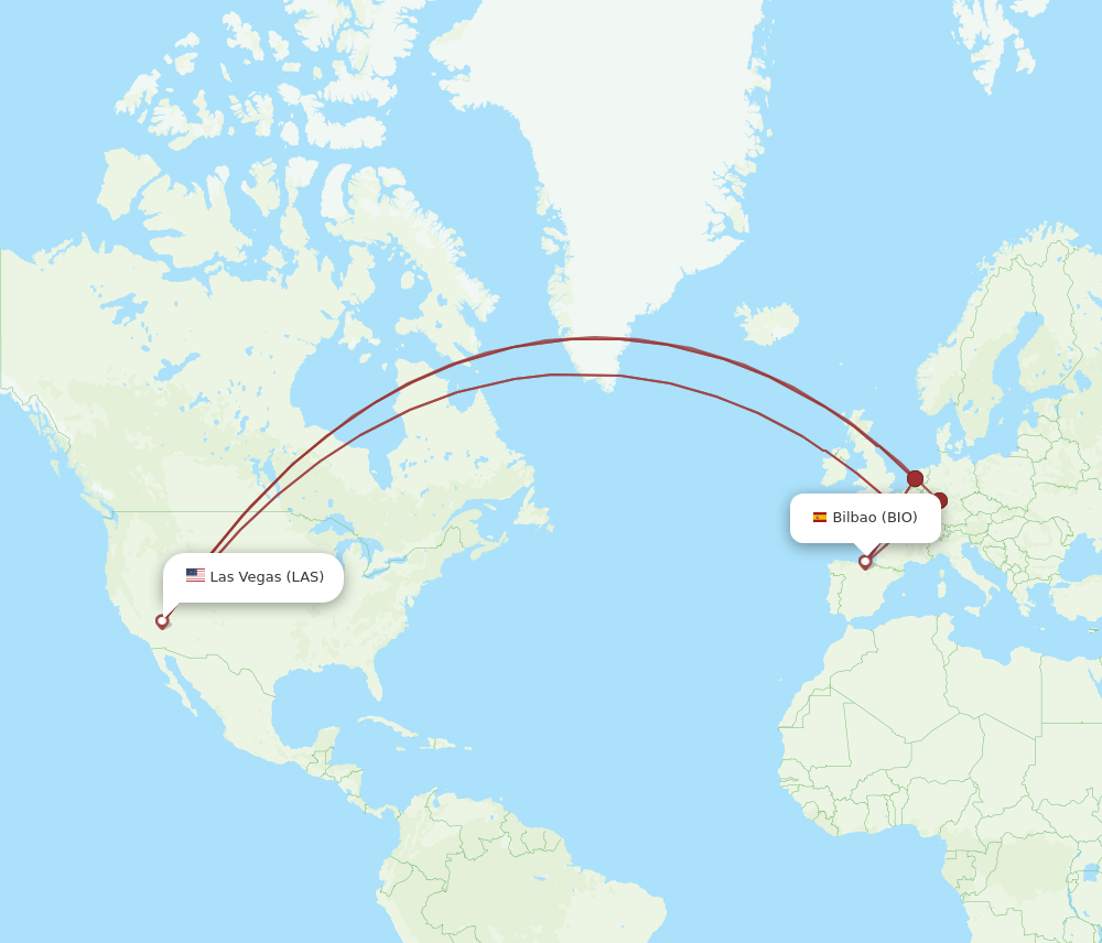 LAS-BIO flight routes