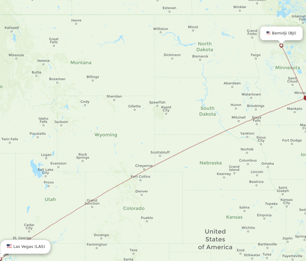 Flights from las vegas to bemidji las to bji flight routes