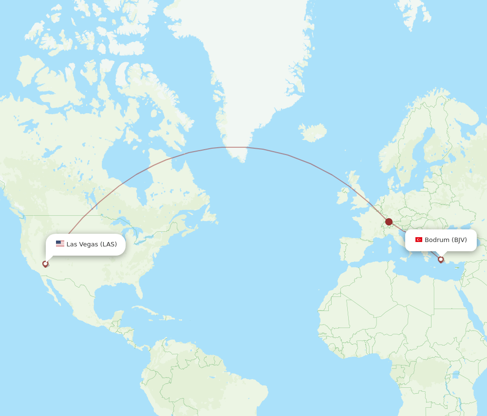 LAS-BJV flight routes