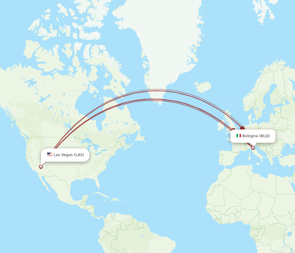 LAS-BLQ flight routes