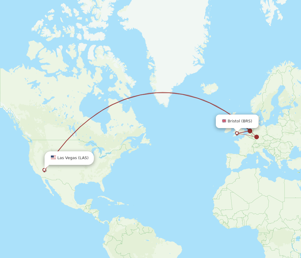 LAS-BRS flight routes