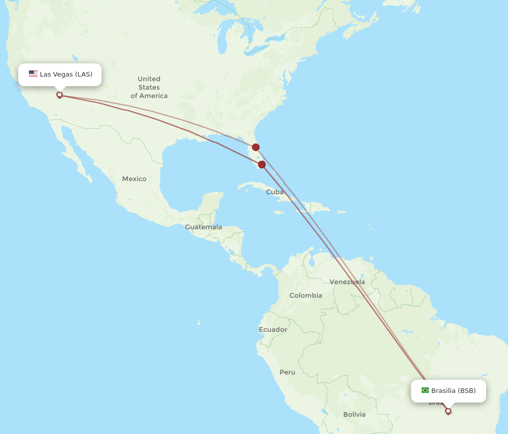 LAS-BSB flight routes