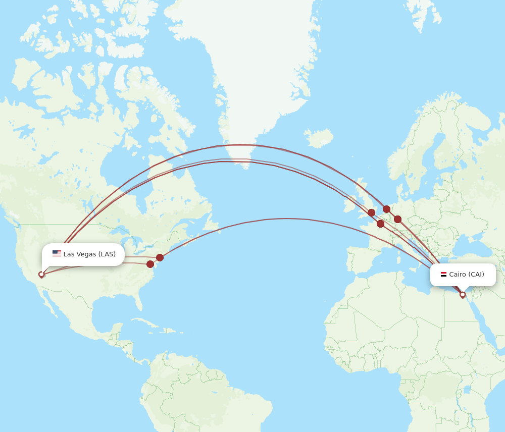 LAS-CAI flight routes